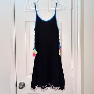NWT Justice Tassel/Pom Pom Spaghetti Strap Dress, Swim Cover Up, Size 14/16